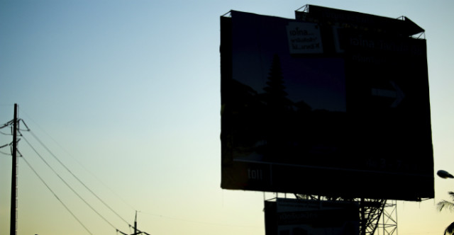 A silhouetted billboard.