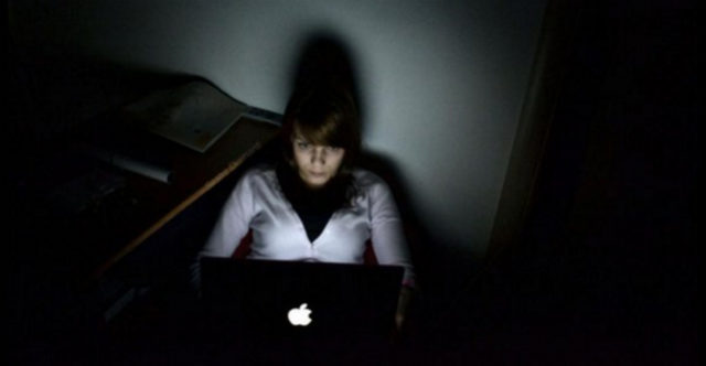 Watching movies online in the dark